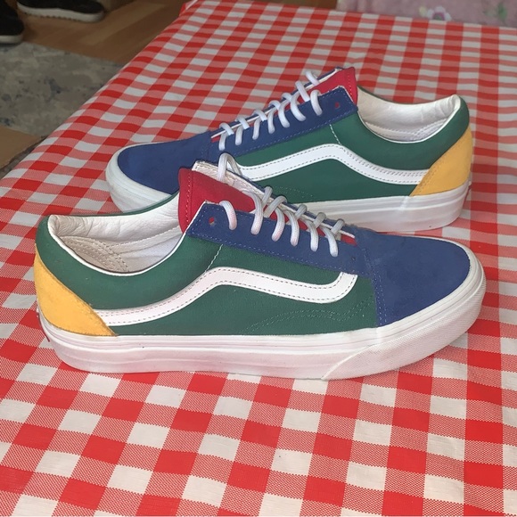 Vans Men-Women Yacht Club Old Skool Sneakers Blu Green Yellow Red size 9.5W - Picture 7 of 12